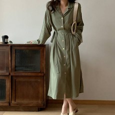 페이퍼먼츠 포멀 허리 스트랩 셔츠 원피스 04521