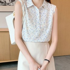 Paperments 女款 Dear You 鬱金香圖案無袖襯衫 04541