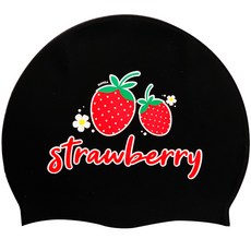 SUMISA 草莓矽膠泳帽 SC-W021, 黑色
