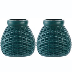 Yogomoji 辦公室室內裝飾花瓶 2入, 綠色