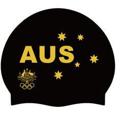 SUMISA AUS 矽膠泳帽 SC-W001, 黑色 + 珍珠金
