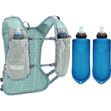 CAMELBAK Zephyr Pro Best + Quick Stow Flask 500 毫升 x 2 件套, Pigeon + Blue Surf（最佳），藍色（塑料）