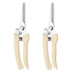 모던리빙 흰색손잡이 꽃 원예 가위 일자날, 2개