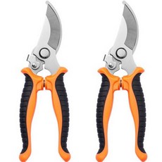 市場計劃不銹鋼家用園藝剪刀彎刀片橙色, 2個