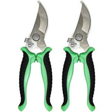 現代生活 不鏽鋼家用園藝剪刀 彎刃 綠色, 2個