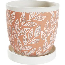 Yogomoji 樹葉設計桌上型花盆 Type 4, 粉紅色, 1個