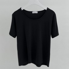 Deoboneu 女用透氣薄莫代爾U領基本款短袖T恤