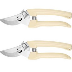 Market Plan 白色手柄花朵園藝剪刀 弯刀片, 2個