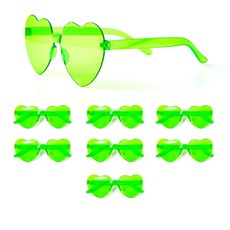 PARTYSHOW 透明愛心眼鏡, 8個, 綠色