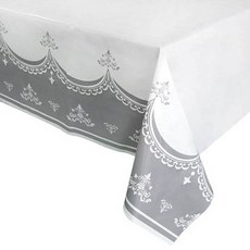 PARTYSHOW 經典金屬感銀色桌巾, 2個, 1入
