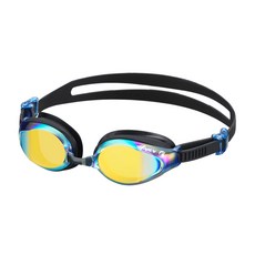 VIEW 鏡片密封圈刮水防霧泳鏡 V2120ASM, 藍色+金色