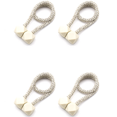 라온팩토리 八角形磁吸窗簾綁帶固定繩 45cm, 白色, 4個