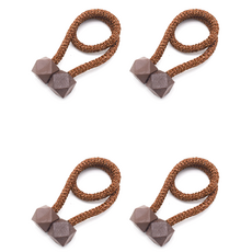 Raon Factory八角形磁吸窗簾固定繩, 深棕色, 4個