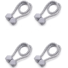 라온팩토리 八角形磁吸窗簾綁帶固定繩 45cm, 灰色, 4個