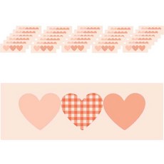 귀여운 하트 선물포장 3색 스티커, 오렌지, 100개