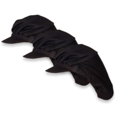 YULsB 廚房餐廳半網紗烹飪衛生帽, 黑色, 3個