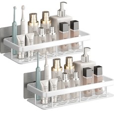 Market Plan Spider 多用途免鑽孔黏貼式層架, 2個, 白色