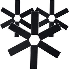 多功能可折疊黑色隔熱砂鍋墊, 3個