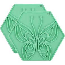 All-rounder多功能六角形砂鍋墊 綠色, 2個