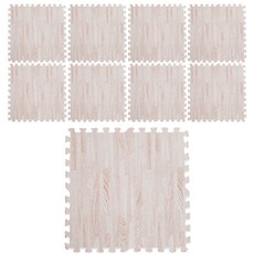 soonZAM 仿木紋巧拼地墊 4入組, Clova White