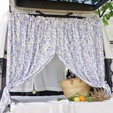 STUDIO HAMO 海洋花卉窗簾裝飾巾, 藍色花朵, 1個