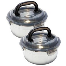 Kitchen-Art Fiancee不鏽鋼圓形手提保鮮盒 1號 780ml, 單品, 2入