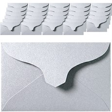 2Youngdesign 奢華珍珠迷你名片信封, 銀色, 30個