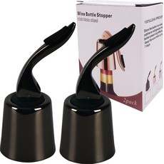 紅酒真空瓶塞, 黑色, 2個