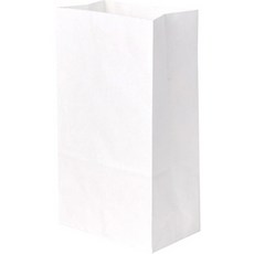 Packguy 防油方底紙袋 白色 大, 100個, 1入