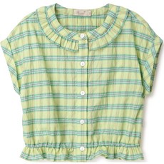 Perimitz 女童萊姆格紋襯衫 P2322B372