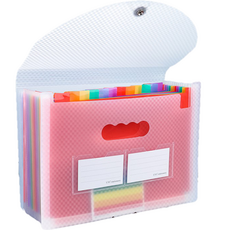 Mura 附蓋式13格風琴夾, 白色, 1個