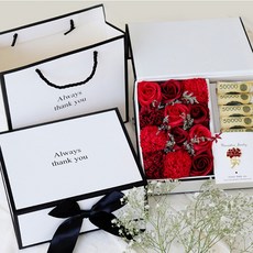 Casaline 香皂花豪華全配組合 康乃馨零用錢盒禮物組, 紅色