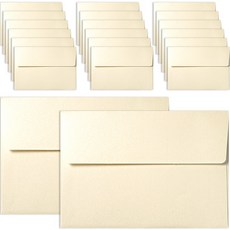 奢華珍珠喜帖明信片信封, 柔和奶油色, 20個