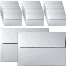 奢華珍珠喜帖明信片信封, 銀色, 20個