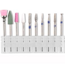 美甲磨頭10件組 KN-A4063, 混色, 1套