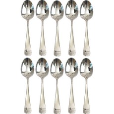 Willive 韓國製 304不鏽鋼 Nino 餐具 湯匙, 銀色, 10個