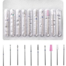 美甲磨頭10件組 KN-A4074, 混色, 1套