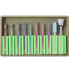 美甲鑽頭10件組 KN-A4068, 混合色, 1套