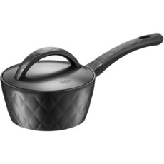 LocknLock 樂扣樂扣 Salon de objet IH爐適用菱格紋單柄湯鍋, 黑色, 18cm