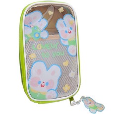 DOnG-A Pms 透明PU多功能收納包 + 角色吊飾 2入組, 1套, 綠色