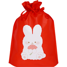 도나앤데코 love you 선물 포장 부직포백 5호 35 x 45 cm 5p, 002 카네이션뽀글토끼, 1개