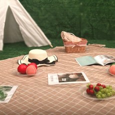 Geomers 野餐防水質感野餐墊, 咖啡色