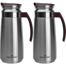 QUEEN SENSE Cody Handle 不銹鋼水瓶 2 件適用於Sashin 餐廳業務, 混合顏色, 1.3L