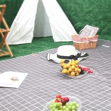 Geomers 野餐防水質感野餐墊, 灰色