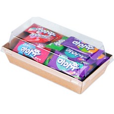 Levendeco 牛皮紙一次性三明治飯盒+蓋套裝5號, 50個, 1套