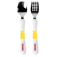 HARIBO 幼兒黃金熊餐具組, 黃色, 湯匙 + 叉子, 1個