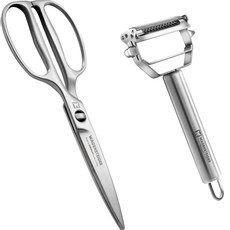 WAGENSTEIGER 303 乾式不鏽鋼剪刀 + 多功能不鏽鋼削皮器, 剪刀 + 削皮器, 單一顏色, 1套