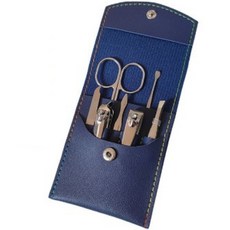 J 高級指甲護理工具7件組 + 收納盒套組, 1套, 銀色(工具), 藍色(收納盒)