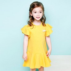 JELISPOON 女童超可愛蝴蝶結荷葉邊洋裝