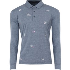 McKENLY Peraus 男士盾牌印花高爾夫長袖彈力衫 GRBST230401